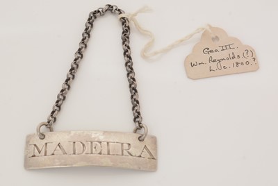 Lot 250 - A George III Scottish provincial silver wine label.