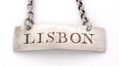 Lot 254 - A George III silver wine label.