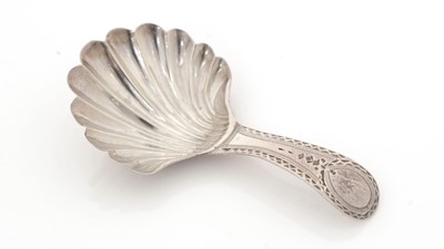 Lot 32 - A George III silver caddy spoon.