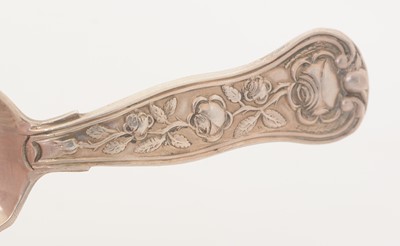 Lot 34 - A Victorian silver Provincial caddy spoon.