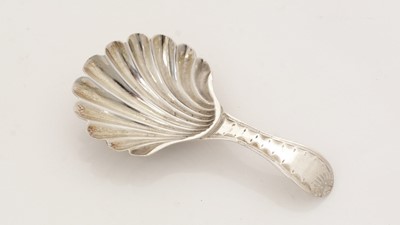 Lot 36 - A George III small silver caddy spoon.