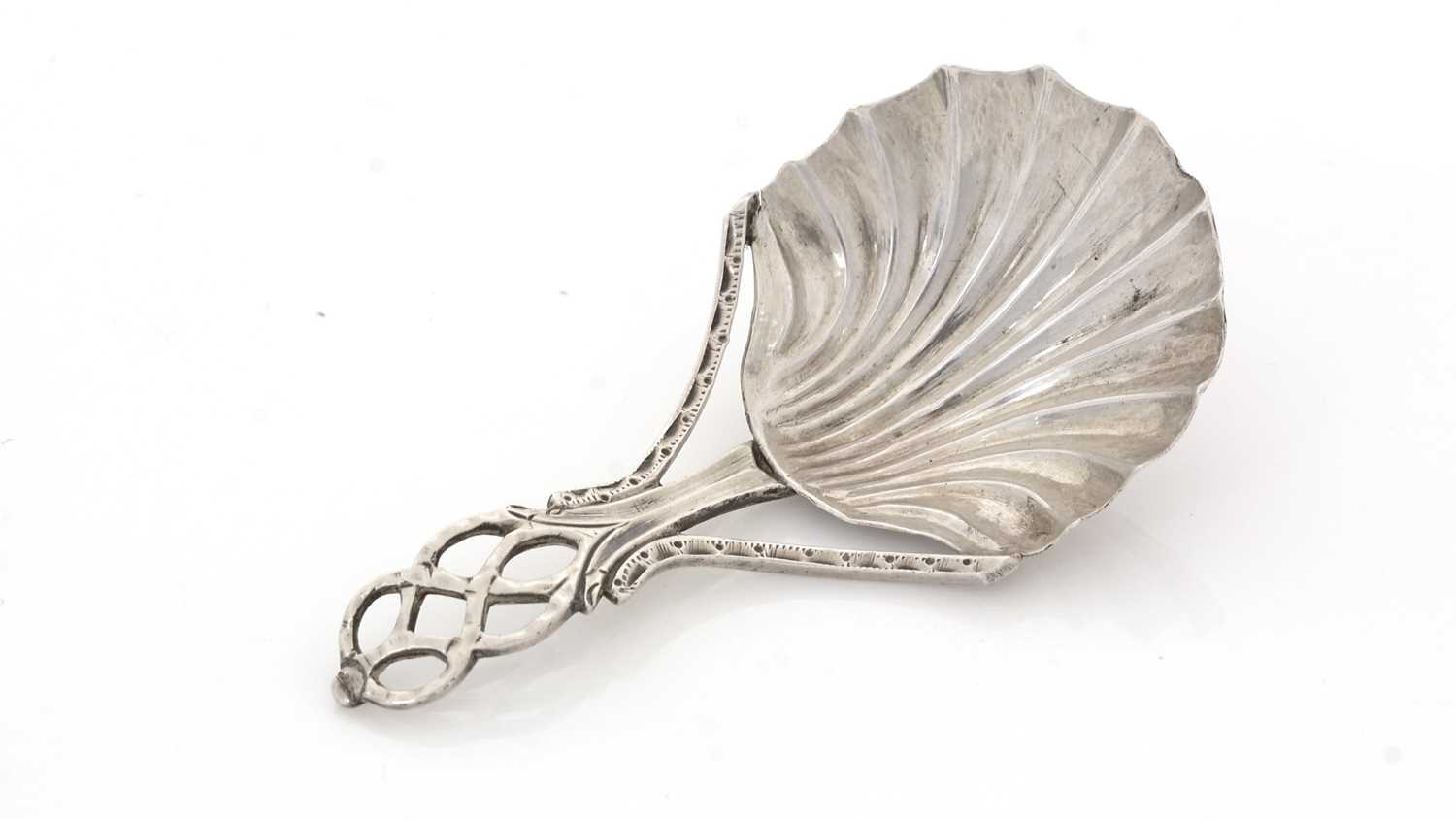 Lot 41 - A George III silver Provincial caddy spoon.