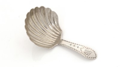Lot 44 - A George III Irish silver caddy spoon.