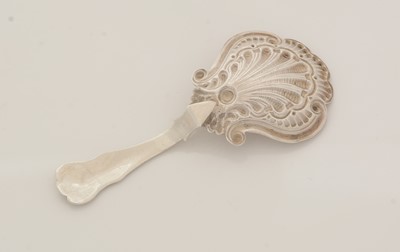 Lot 59 - A George IV silver caddy spoon.