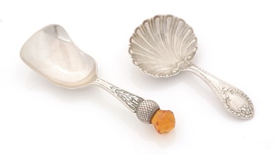 Lot 61 - A George V silver Scottish market caddy spoon; and a Victorian silver spoon.
