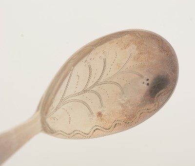 Lot 63 - A George III silver caddy spoon; and another caddy spoon.