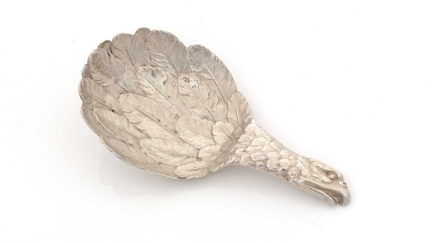 Lot 72 - An early Victorian silver "eagle's wing" caddy spoon.