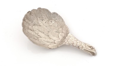 Lot 72 - An early Victorian silver "eagle's wing" caddy spoon.