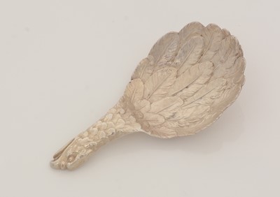 Lot 72 - An early Victorian silver "eagle's wing" caddy spoon.