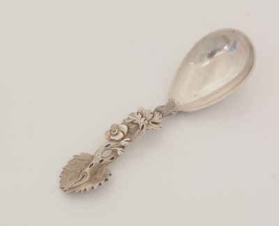 Lot 78 - A George IV/William IV silver Provincial caddy spoon.