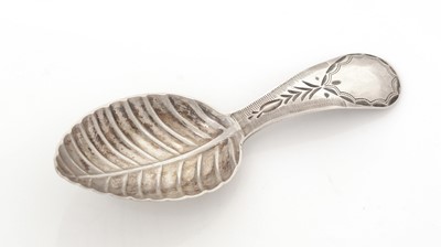 Lot 85 - A George III silver Provincial caddy spoon.
