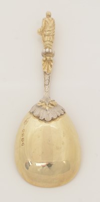 Lot 90 - A Victorian parcel-gilt caddy spoon.