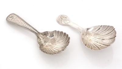 Lot 91 - A Victorian silver Provincial caddy spoon; and another spoon.