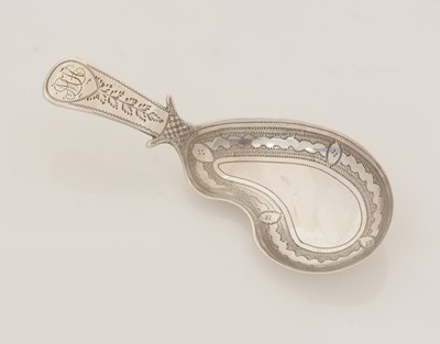 Lot 96 - A George III silver caddy spoon.