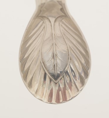 Lot 97 - A George IV silver Provincial caddy spoon.