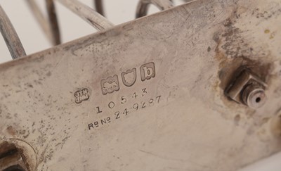 Lot 215 - A late Victorian novelty silver toast rack.