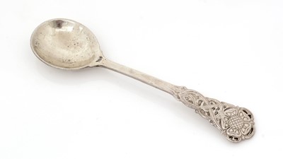 Lot 210 - A George V silver hand-made spoon.
