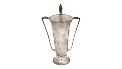 Lot 223 - An Elizabeth II silver Art Deco revival cup and cover.