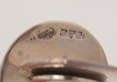 Lot 156 - A George V cased set of four silver menu card holders.