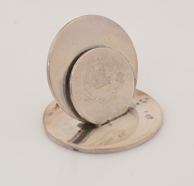Lot 156 - A George V cased set of four silver menu card holders.