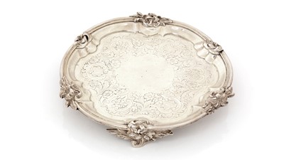 Lot 185 - A William IV silver waiter or small salver.