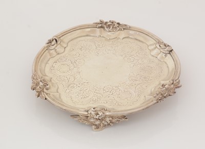 Lot 185 - A William IV silver waiter or small salver.