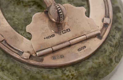 Lot 198 - A George V silver-mounted Connemara marble desk clip.