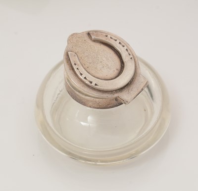Lot 198 - A George V silver-mounted Connemara marble desk clip.