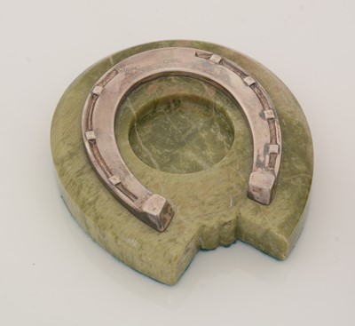 Lot 198 - A George V silver-mounted Connemara marble desk clip.
