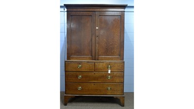 Lot 93 - A Georgian oak press.