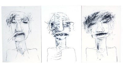 Lot 261 - Colin Park - Portrait Triptych | graphite