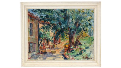 Lot 286 - Olaf Christiansen - Sun-dapped Street in Nice | oil