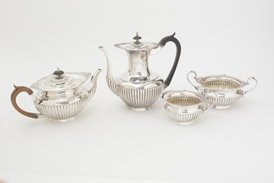 Lot 204 - A late Victorian silver four-piece tea and coffee service.