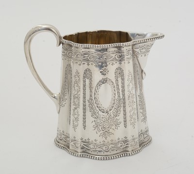 Lot 200 - A Victorian silver three-piece tea service.