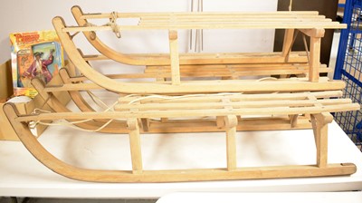 Lot 225 - Three vintage sledges