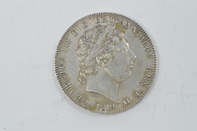 Lot 894 - United Kingdom: George III crown, New Coinage, 1818 with LIX edge.