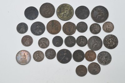 Lot 909 - A good selection of 17th Century and later British copper coinage.