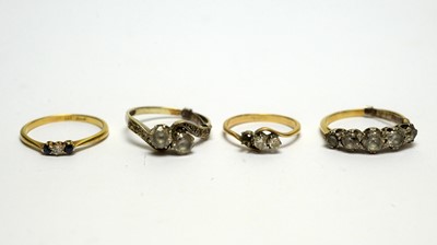 Lot 163 - White sapphire, diamond and diamond and sapphire rings