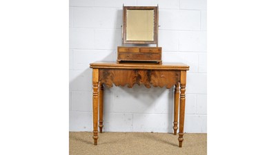 Lot 21 - Georgian swing framed toilet mirror; and a Victorian mahogany tea table.