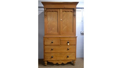 Lot 95 - A Victorian stripped pine press.