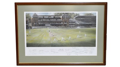Lot 697 - Signed print 'Ashes 89, The Lords Test'
