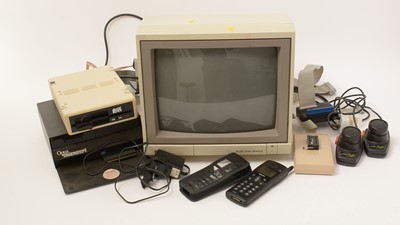 Lot 996 - A Phillips Fizz mobile telephone c.1998; and other computer peripherals.