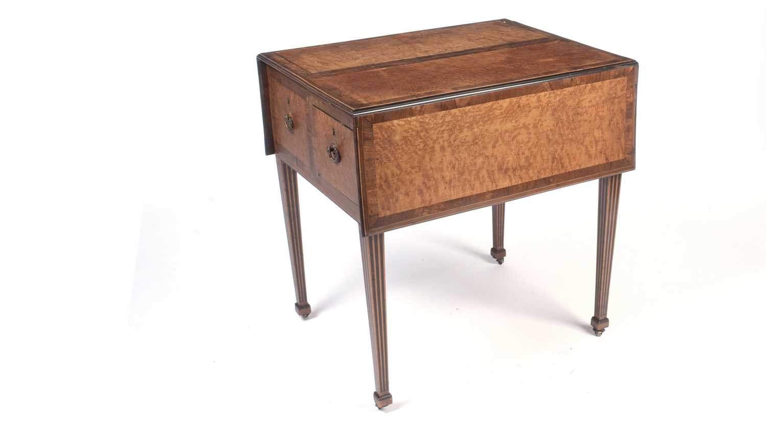 Lot 1168 - Attributed to Mayhew and Ince: a rare George III maple Harlequin Pembroke table.