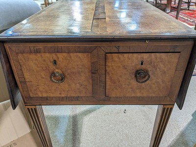 Lot 1168 - Attributed to Mayhew and Ince: a rare George III maple Harlequin Pembroke table.