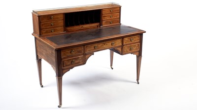 Lot 10 - Heal & Son, London: a late Victorian inlaid writing desk.