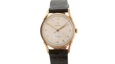 Lot 444 - Rolex Precision: a 9ct yellow gold-cased wristwatch