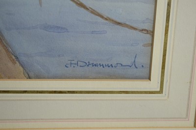 Lot 595 - James Drummond - A Fisherwoman in Whitby Harbour | watercolour