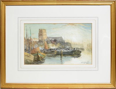Lot 737 - Thomas Swift Hutton - Early Morning Harbour | watercolour