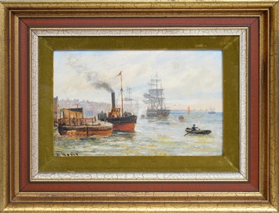 Lot 775 - Bernard Benedict Hemy - Shipping on the Tyne | oil