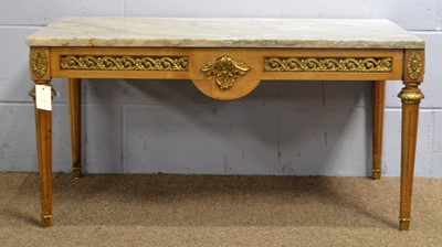Lot 87 - A modern gold-painted, gilt-metal and marble top coffee table.